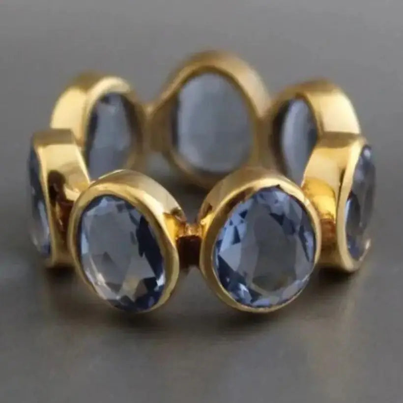 KSRA Mode Minimalistische Kreative Blaue Farbe Runde Zirkonringe Trend für Frauen Party Accessoires Geschenke Custom Schmuck