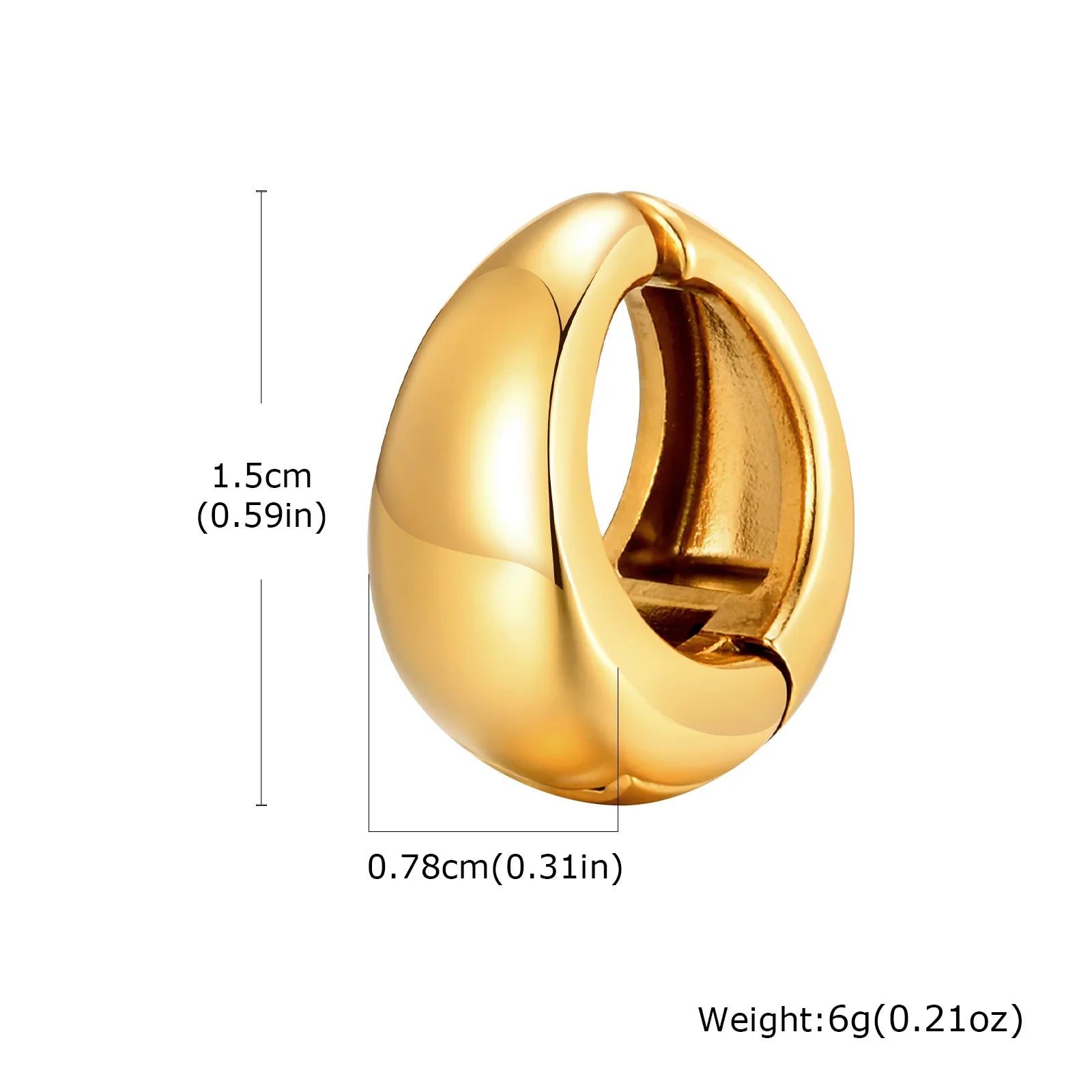 Dicke Ohrklemme, Nicht-Piercing Clip On Knorpelohrring aus Edelstahl, Fake Helix Knorpelschmuck für Frauen, ein Stück