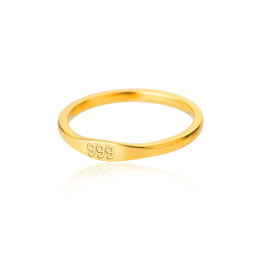 111 222 333 444 555 666 777 999 Engelszahlenringe für Damen Edelstahlring Vintage Ästhetik Retro Schmuck anillos 2025