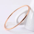 55mm/60mm/65mm Edelstahl 2mm dünner, glatter, polierter Armreif für Damen und Mädchen