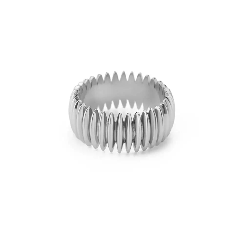 Edelstahl Geometrische Streifenringe für Damen, trendiger vergoldeter geometrischer Fingerring, Punk Weihnachtsfeier Schmuckgeschenk