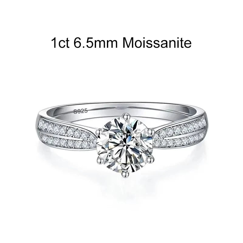 NeeTim 0.5ct 1ct Moissanit Verlobungsring Damen Antragsringe S925 Sterlingsilber Weißgold Plattiert Ehering