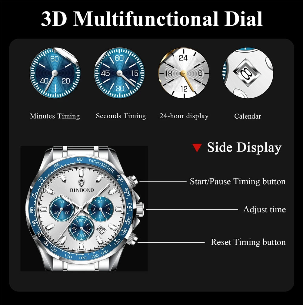 Deportes Nuevo Hombre Cronógrafo Reloj para Hombre Marca de Lujo Moda Cuarzo Relojes de Pulsera Regalos Relojes de Hombre Reloj Digital Automático