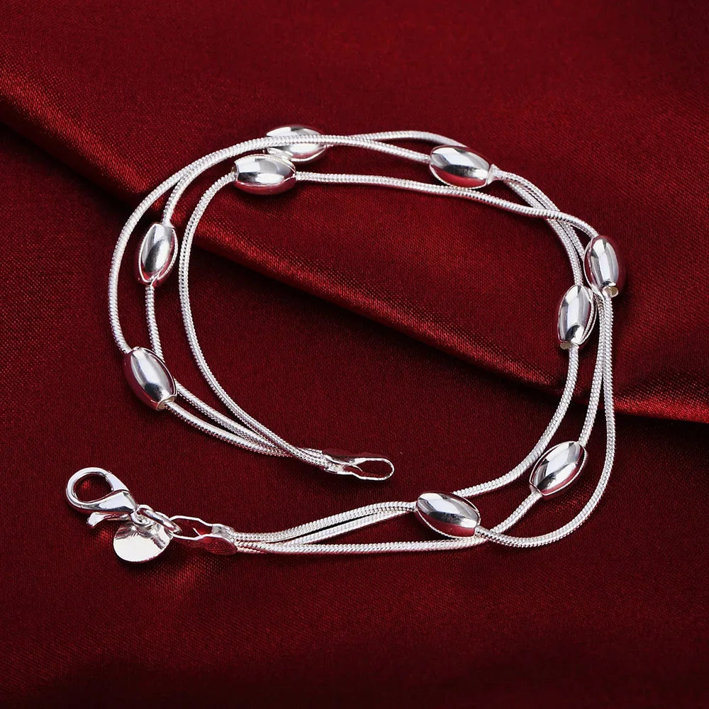 20,32 cm 18K Goldarmband 5MM seitliches Kettenarmband für Frauen Männer Mode Hochzeit Verlobung 925 Sterlingsilber Schmuck Geschenke