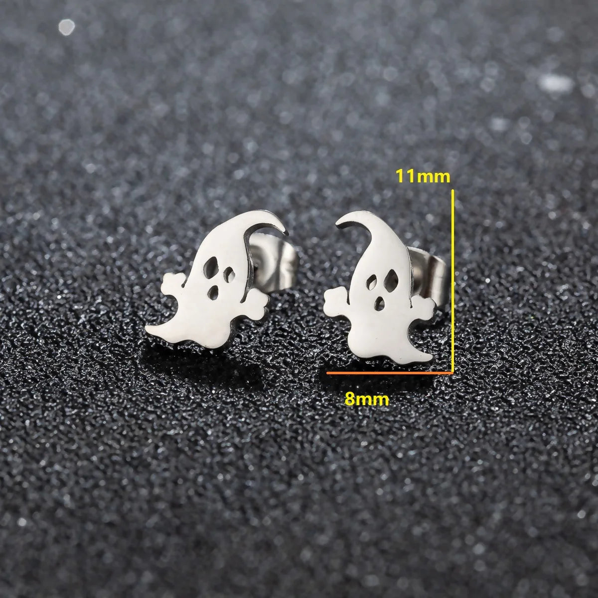 Horror Halloween Bat Spider Trendy Earrings Women 2024 Black Color Stainless Steel Ear Piercing Skull Punk Jewelry Party Gifts
