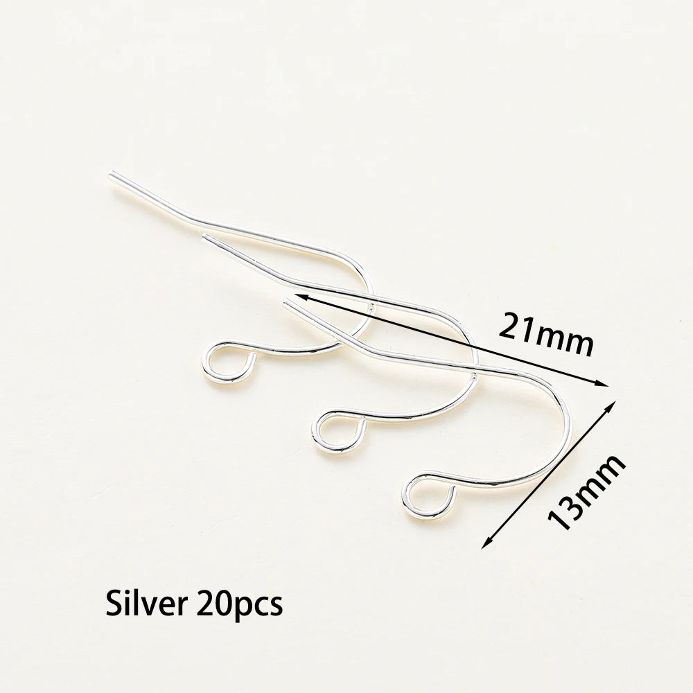 20 unidades/lote 6 estilos 14K 18K Alambres chapados en oro para pendientes con gancho para la oreja Suministros de cierres para pendientes para la fabricación de joyas DIY