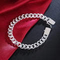 Armband aus 925er Sterlingsilber, massive 8/10 mm Kette, Herren Damen, edler Hochzeitsschmuck, Mode-Anhänger, Party, Geburtstagsgeschenk