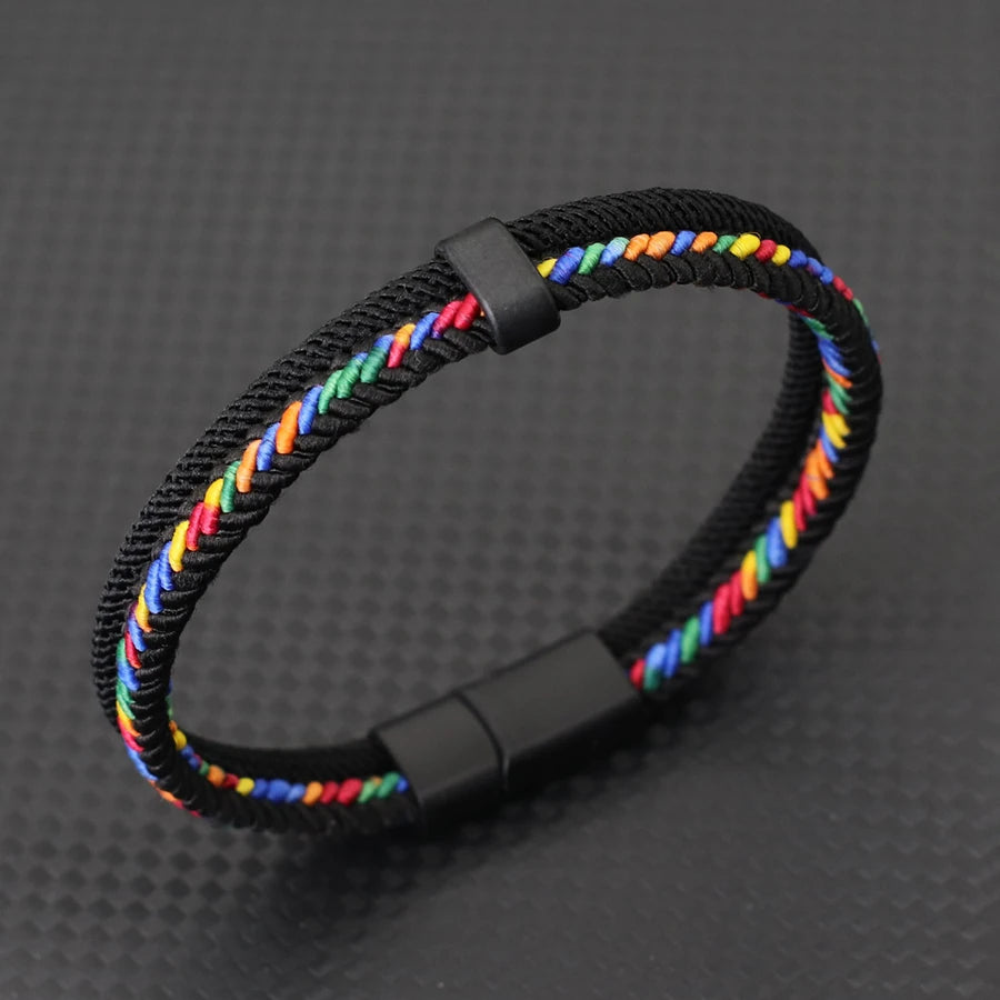 Noter Neues personalisiertes handgemachtes Seilarmband für Herren, abnehmbare Schnalle, 4 Farben, ethnische Stoffqualität A, Armreif Pulseria Homme
