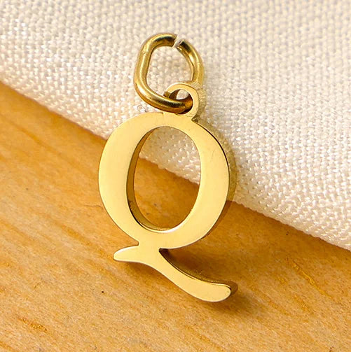 10PCS 26 Letters Stainless Steel Cut Alphabet Pendant for DIY Woman Necklace Ladies Jewelry Accessories Wholesale Dropshipping