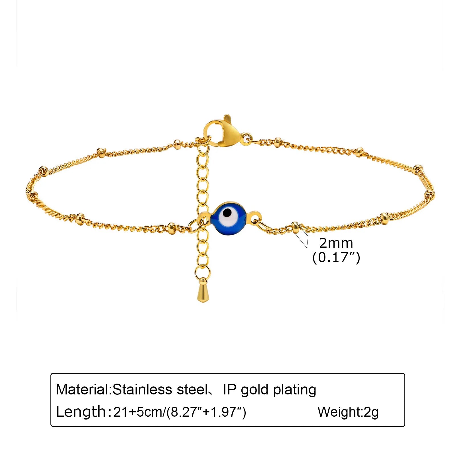 Edelstahl-Perlen-Fußkettchen für Frauen, 18k vergoldete Fußkette, verstellbare, stapelbare Armbänder als Beinschmuck