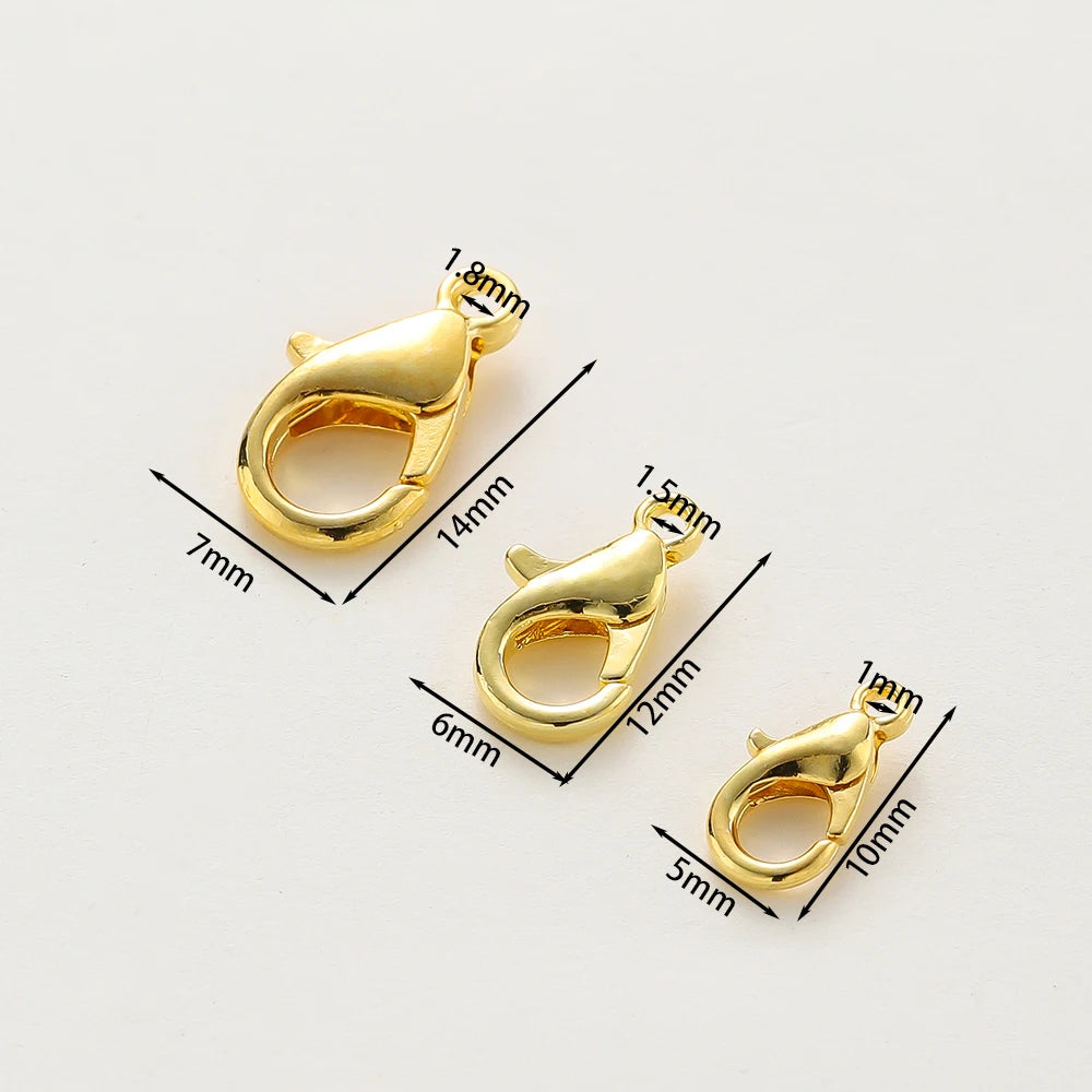 10 Stück/Lot 14K 18K vergoldete Halsketten-Verlängerungskette Karabinerverschluss Biegering Verbindungsclips für DIY Schmucktaschen Bastelarbeiten