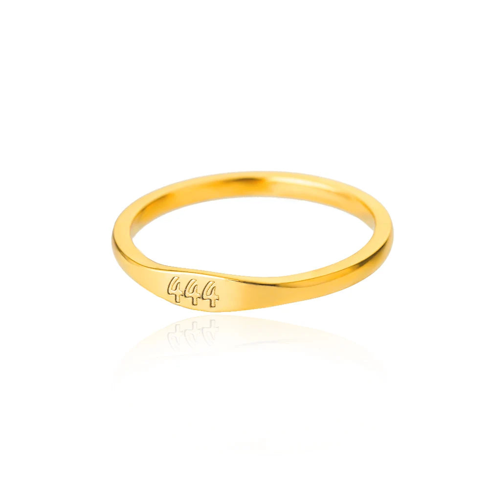 111 222 333 444 555 666 777 999 Engelszahlenringe für Damen Edelstahlring Vintage Ästhetik Retro Schmuck anillos 2025