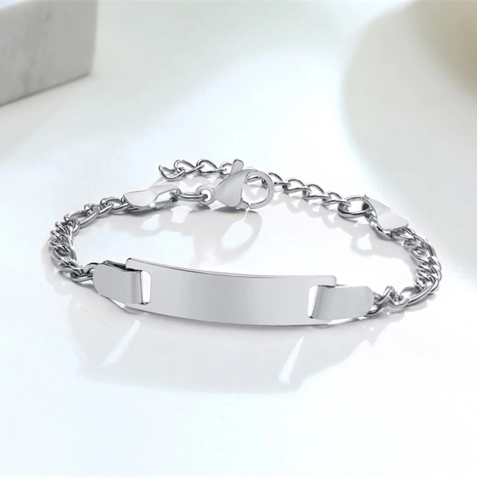 Baby Kinderarmband, Edelstahl-Kettenarmband verstellbar ohne Namen, Mädchen Junge Kinder Geburtstagsgeschenk