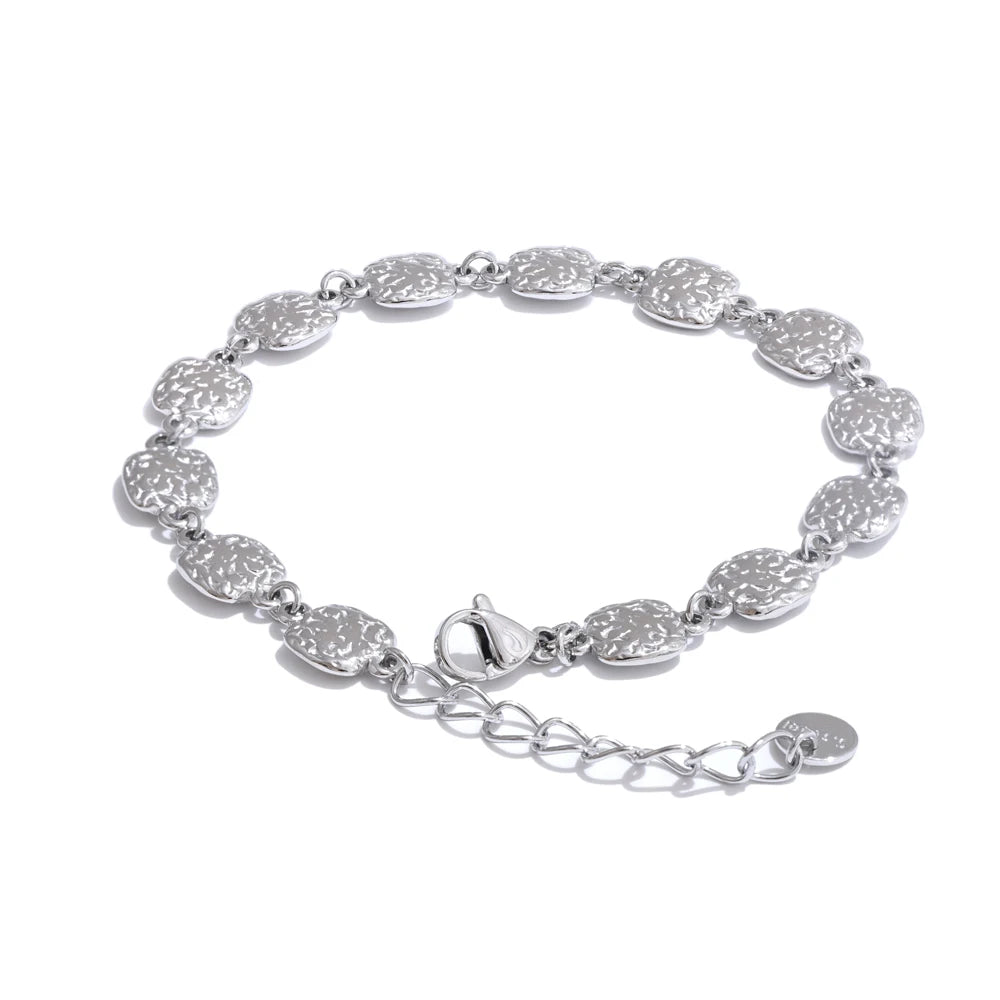 Yhpup Fashion Edelstahl Square Chain Armband Armreif für Frauen Rostfrei Personalisierter Charm Handgelenk Schmuck Geschenk
