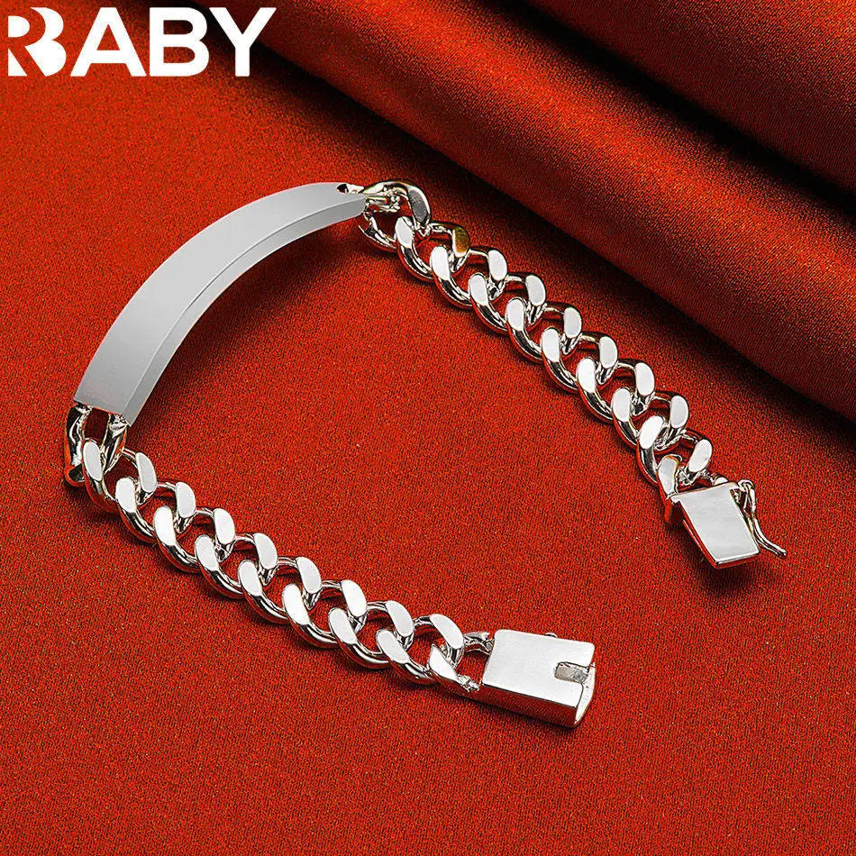 URBABY 925 Sterlingsilber Quadratische Kettenarmbänder für Frauen Hochzeit Party Jahrestag Geschenk Mode Edelschmuck