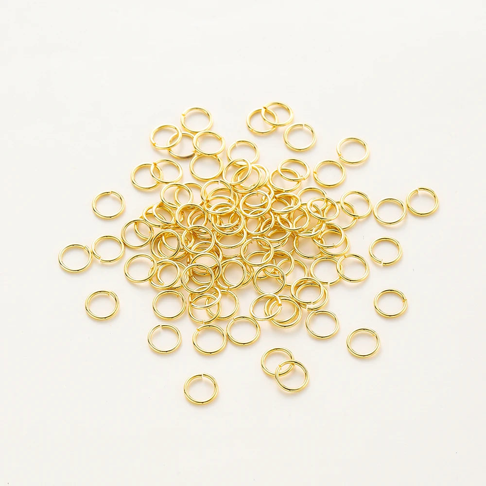 50–200 Stück/Los 14K 18K Goldkette Offener einzelner Biegering Karabinerverschluss Verbinder Spaltring Fitting DIY Schmuckherstellung Zubehör