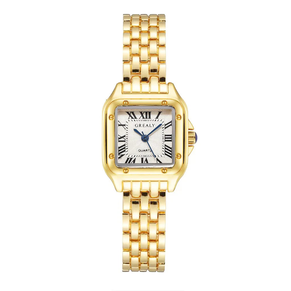 Damen Armbanduhr Leichte Luxusmarke Business Gold Edelstahl Damenmode Quarzuhren Weibliche Uhr Armbanduhr