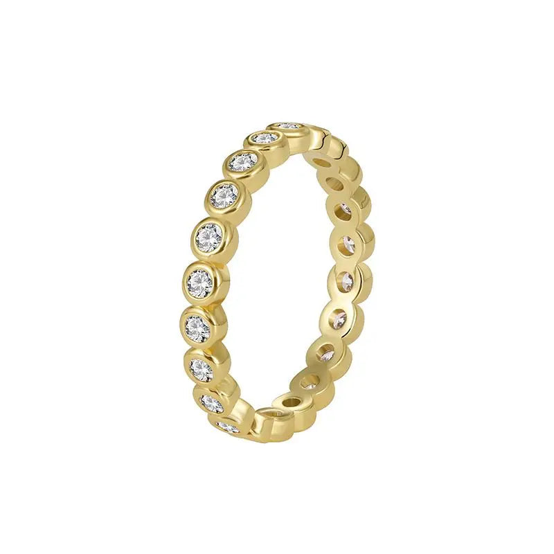 Anillo redondo de circonia blanca exquisita de plata de ley 925 para mujer, accesorio de moda para dedo, fiesta, joyería de compromiso