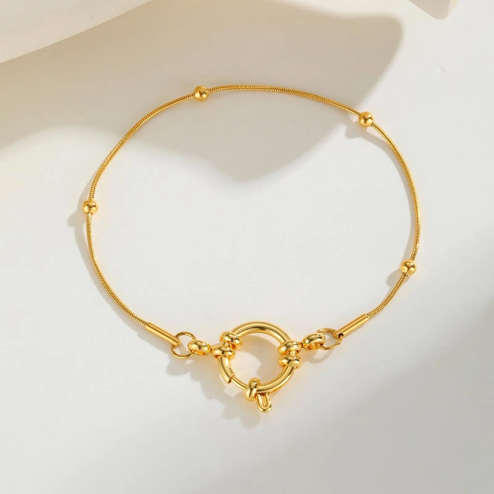 Paperclip-Kette Halsband, Damen Edelstahl Federverschluss Anhänger Halskette, Wasserdicht 18k Vergoldeter Schmuck