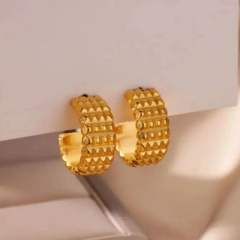 Trendy C-förmige Ohrringe für Damen, Edelstahl, geometrische Ohrstecker, 2024, neue Mode, Party-Schmuckzubehör