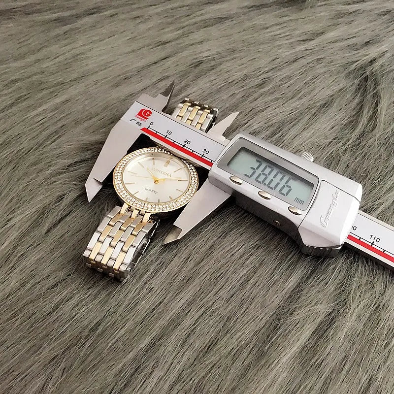 Luxus Strass-Uhr Top-Marke Damenuhren Mode Gold Damenuhren Edelstahl Damenuhr Uhr Geschenke für Frauen