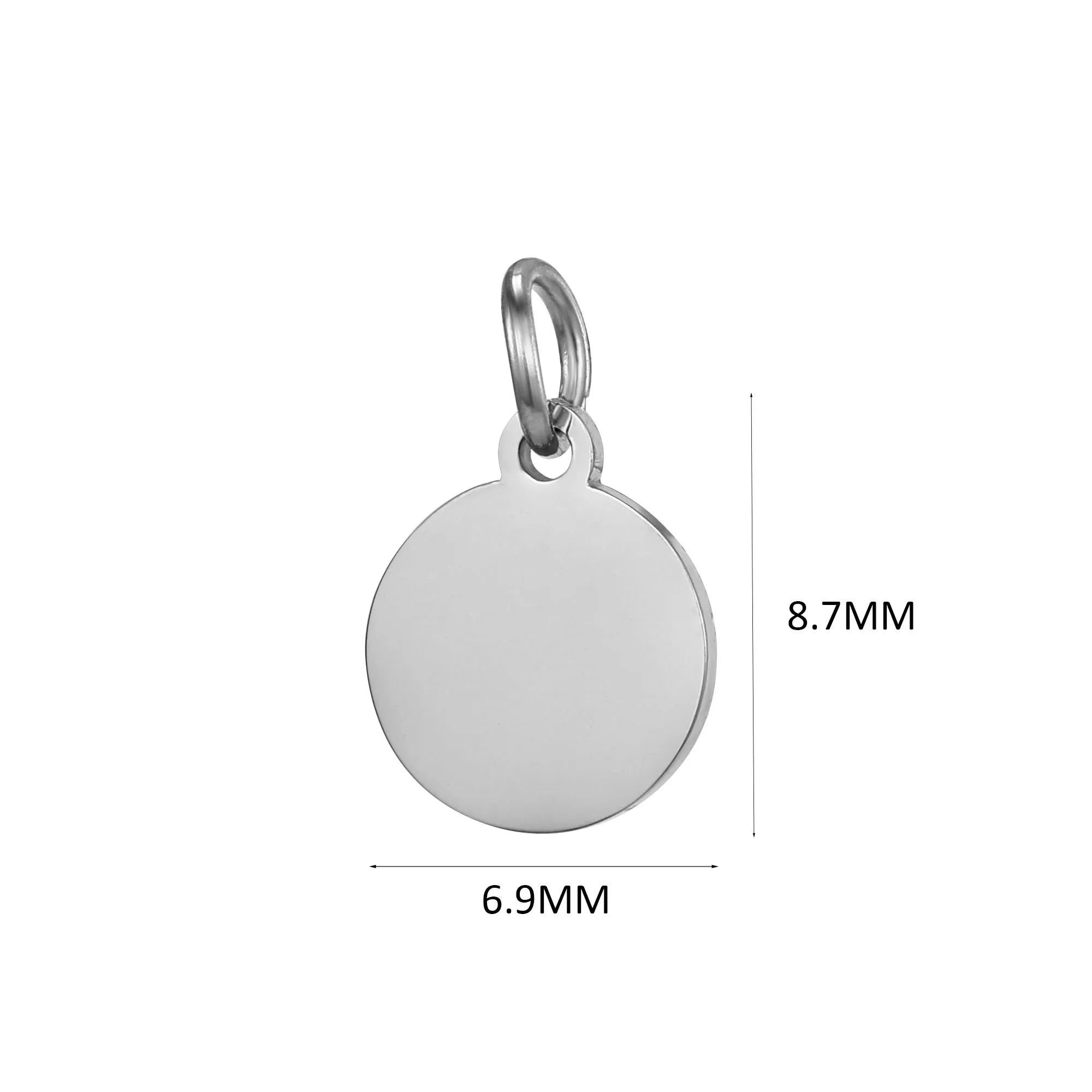 10PCS Anhänger mit individuellem Logo Edelstahl Charms für Halsketten Armbänder 6 Größen zur Auswahl