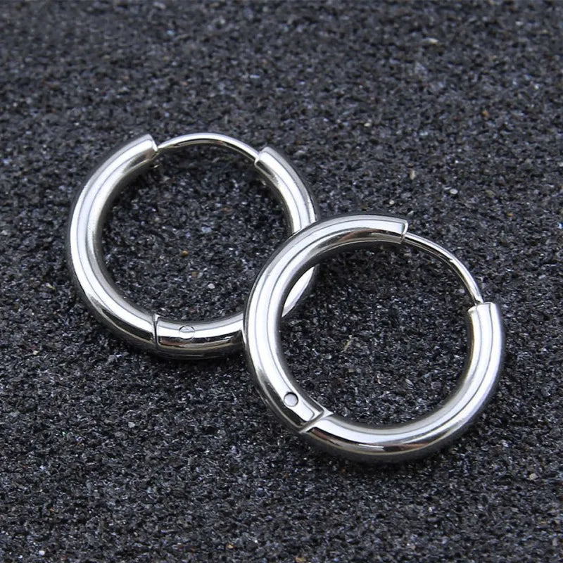 8/10/12/14/16/18/20mm Edelstahl Huggie Creolen für Damen Herren