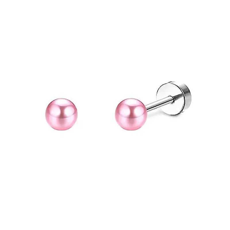 2er-Set Edelstahl Herz-Mond-Ohrstecker Schraubkugel-Ohrstecker für Frauen Mode Ohr Tragus Knorpel Piercing