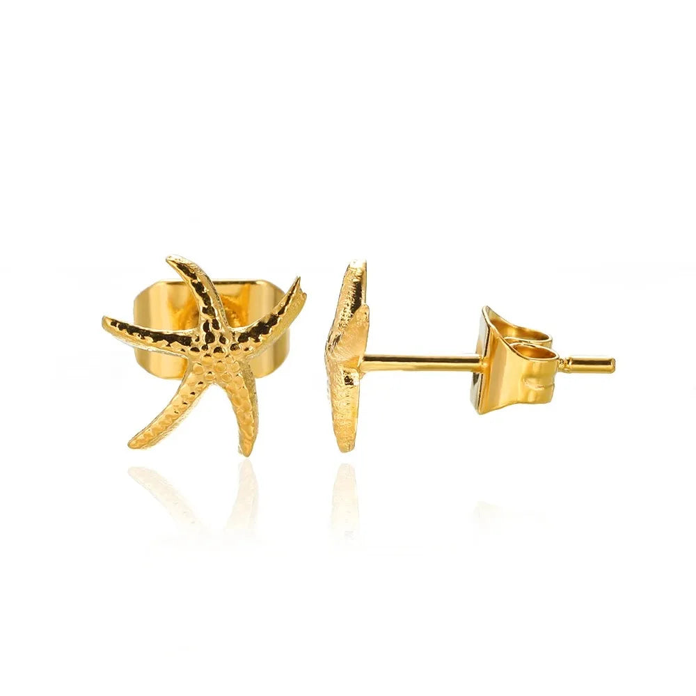 Wassertropfen Zirkon Sterne Ohrstecker für Frauen Edelstahl Gold Farbe Statement Ohrringe 2023 Damen Weihnachts Schmuck Geschenk
