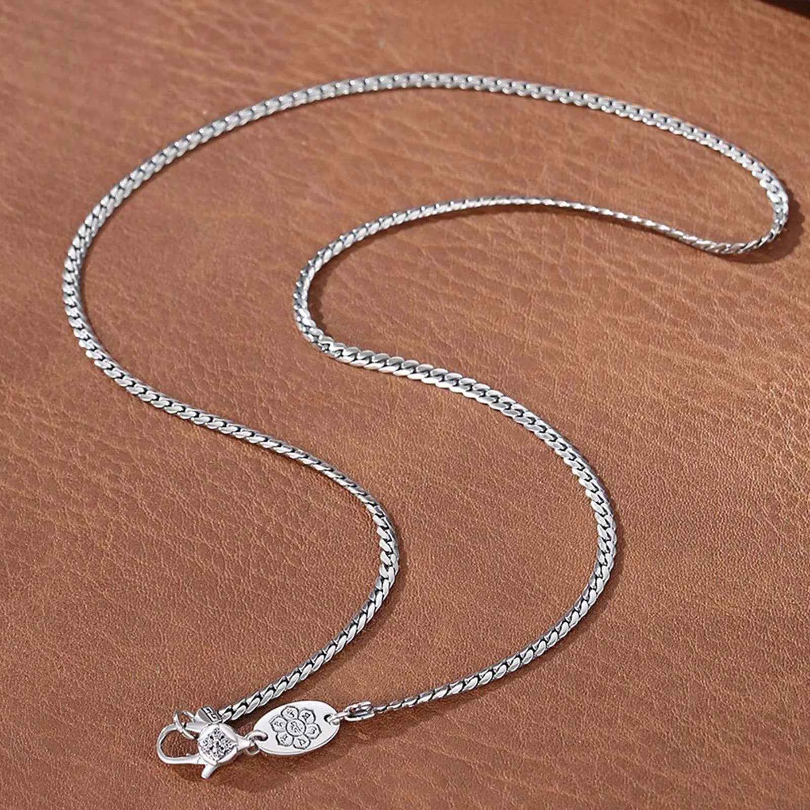 Collar de cadena cubana S925Silver para hombres y mujeres 20IN/22IN estilo delgado, sofisticado, de inspiración vintage, para superposición en la clavícula