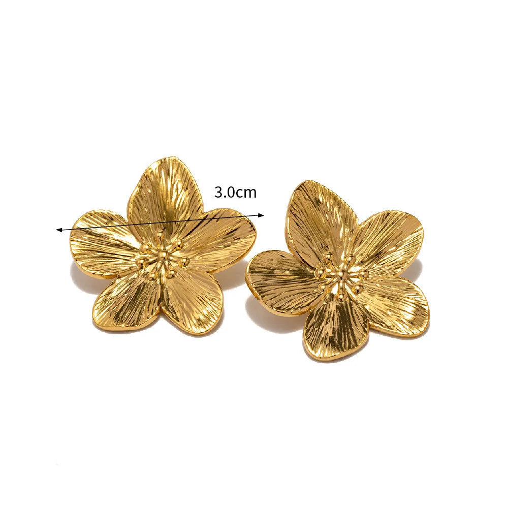 Uworld Hypoallergene stilvolle Vintage Blumen-Ohrstecker Premium 18k vergoldeter Edelstahl für Frauen Party Ohrringe Damen