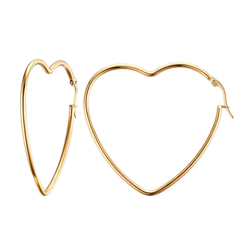 Pendientes de Aro Geométricos Estilosos para Mujeres y Niñas de Acero Inoxidable Minimalistas Elegantes