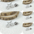 New punk style bicycle hollow stainless steel gold-plated badge, suit lapel pin waterproof black, men's brooch set
