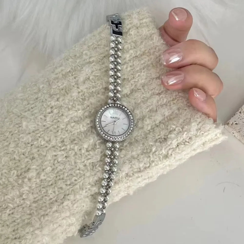 Perlenbesetztes Armband Damenuhr Luxus Damengeschenk Armbanduhr Mode Quarzuhr Dropshipping Relojes Para Mujer