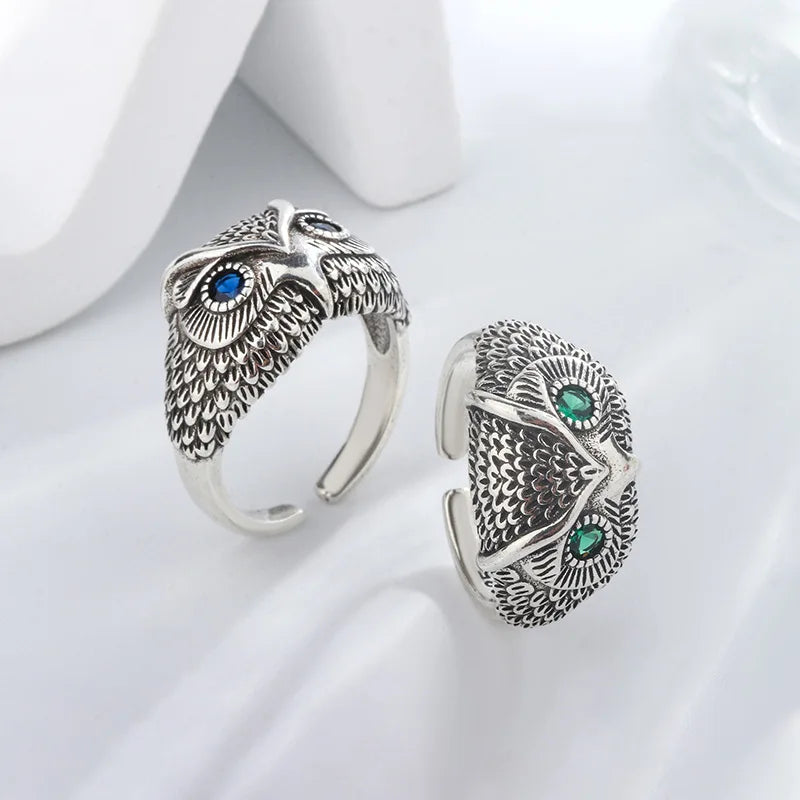 925 Sterling Silber Eule Zirkon Offene Ringe Für Frauen Hochzeit Verlobung Luxus Schmuck Accessoires Großhandel Schmuck
