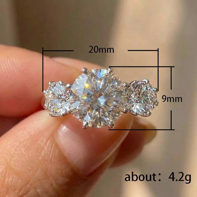 Anillos de boda elegantes y sencillos de plata de ley 925 para mujer con circonita cúbica brillante Anillos de compromiso Joyería de eternidad