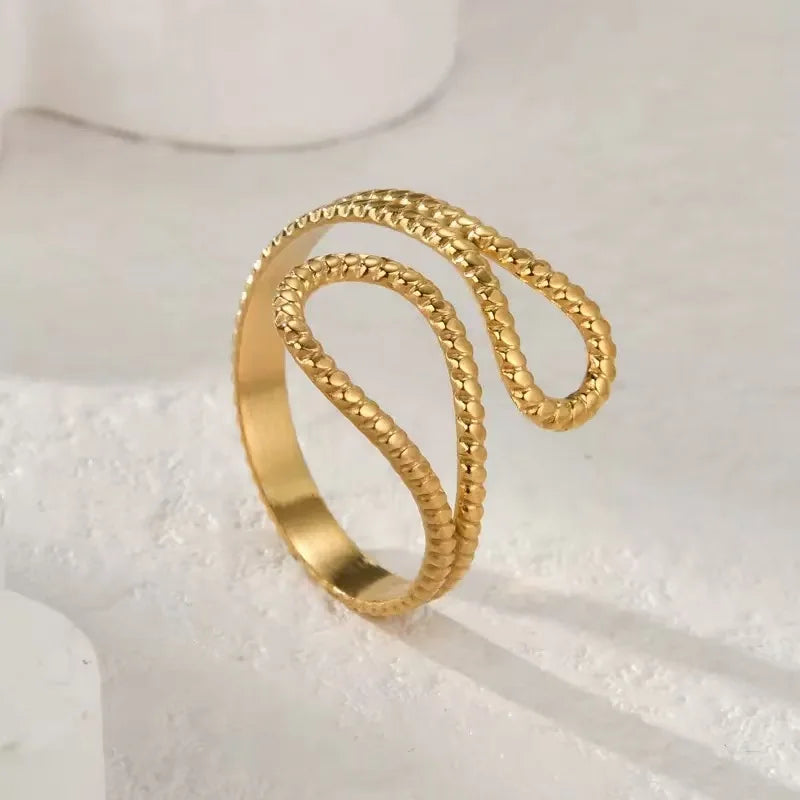 Wasserdichter, hohler Edelstahl-Fingerring der Spitzenklasse, trendig für Frauen, personalisierter Schmuck Großhandel