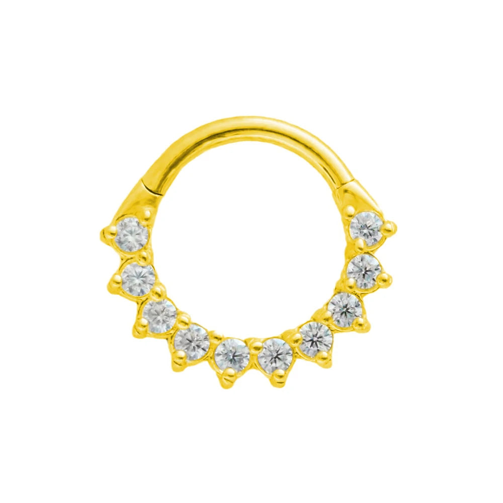316L Chirurgischer Stahl Segment Nasenring Zirkon Septum Clicker Ohrknorpel Helix Daith Hoop Körperschmuck Piercing