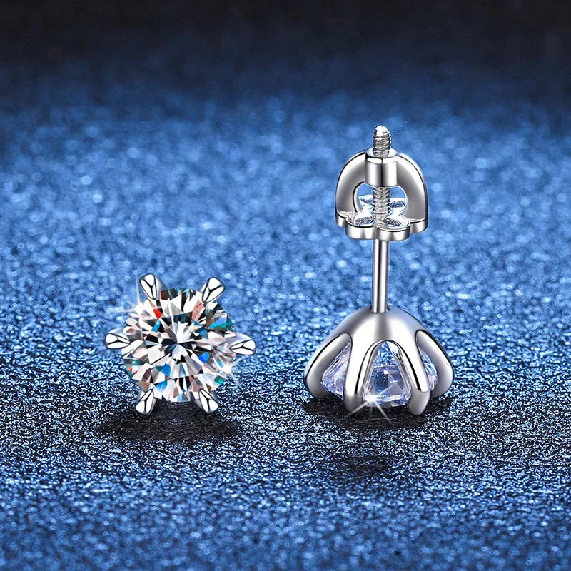 NeeTim 1ct 2ct Moissanit Schraubohrringe für Damen 925 Sterling Silber mit vergoldetem Diamant Hochzeitsparty Mädchen Ohrstecker
