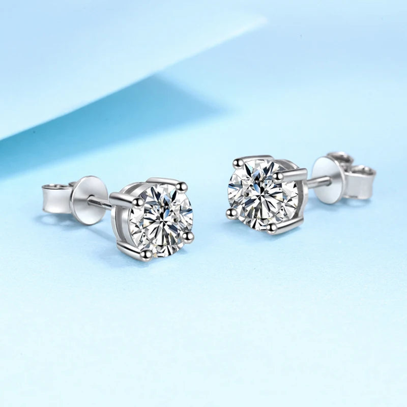 NeeTim 0.1ct-5ct D Moissanit Ohrstecker Labordiamant 925 Sterling Silber mit Weißgoldauflage Hochzeitsschmuck für Damen und Herren