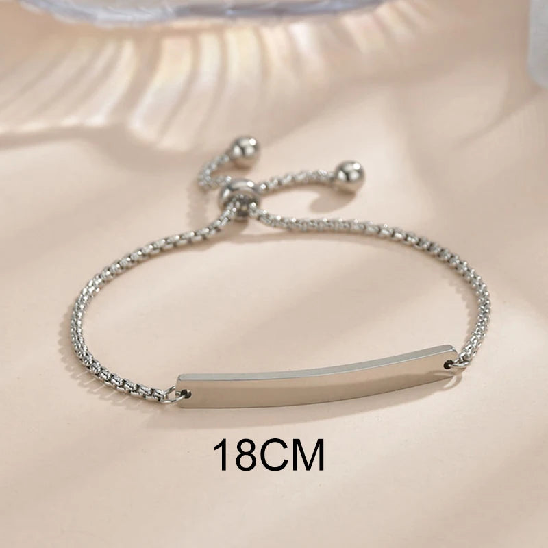 Bluelory personalisiertes Armband für Herren und Damen, Edelstahl, verschiedene Stile, leeres Namensschild, Herzarmband, Party-Schmuckgeschenk