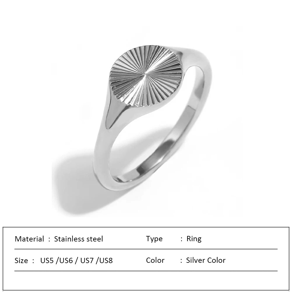 Anillo de acero inoxidable impermeable para mujer, anillo de corazón que no se decolora, anillos de metal elegantes, joyería sencilla, novedad, venta al por mayor, Dropshipping