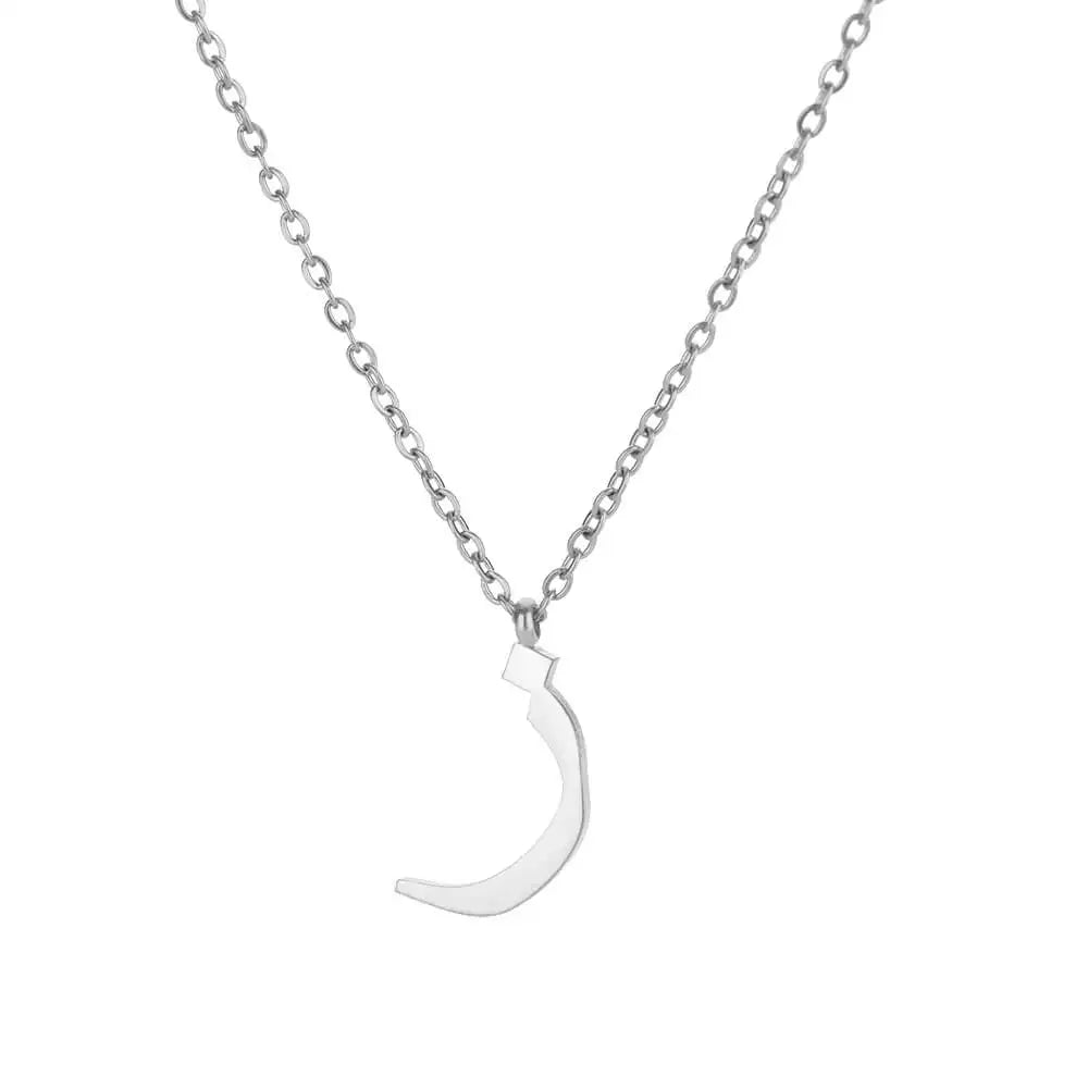 Collar con colgante de letras árabes para mujer, cadena inicial de acero inoxidable, gargantilla, collar, joyería de boda 2024, bisutería