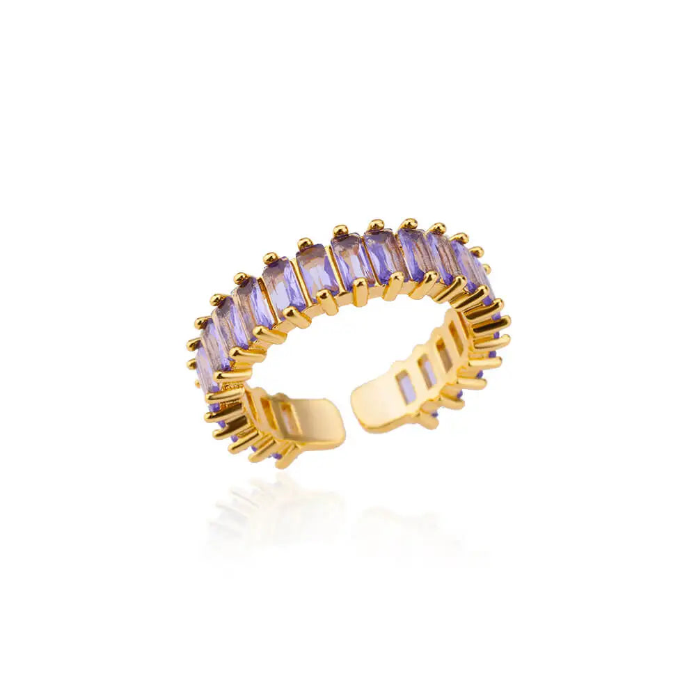 Mini Zirkon Grüne Ringe für Frauen Edelstahl Goldfarbe Verstellbarer Fingerring Verlobung Hochzeit Weihnachtsgeschenk Schmuck