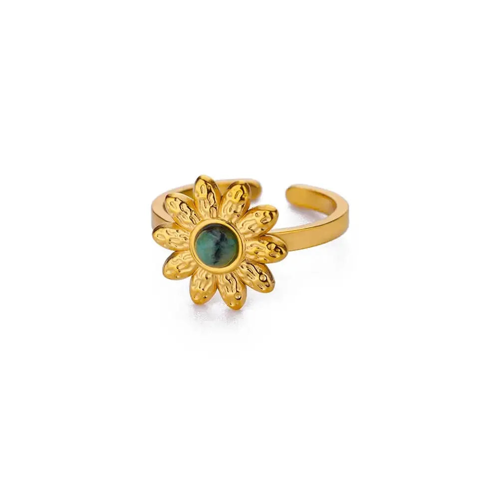 Luxus Zirkonia Schmetterlingsblumenringe für Frauen Edelstahl Goldfarbe Günstiger Ring Mode Hochzeits-Paar y2k Schmuck anillos