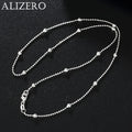 Collar de cadena de plata de ley 925 con dijes y cuentas redondas para mujer de 16 a 24 pulgadas, joyería noble de moda para fiestas y bodas, regalos navideños