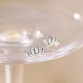S925 Silber Waldstil Lotus-Ohrringe, Lotus-Ohrringe für Frauen, schlicht, frisch, Nischen-Design, süß und künstlerisch