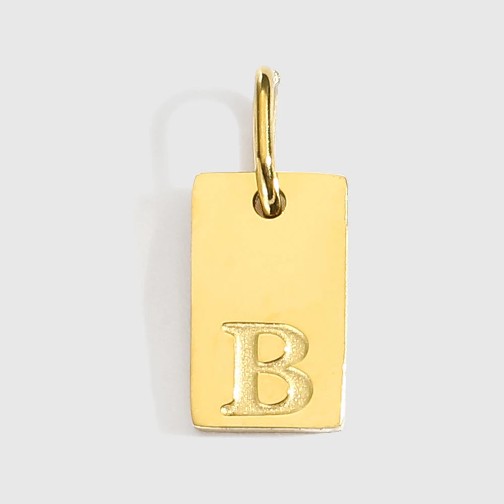 Alphabet-Anhänger für Halsketten, Edelstahl-Schmuck, DIY gravierte Schriftzüge, Accessoires, Damenschmuck