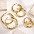 30/40/50mm Kreisförmige Creolen für Damen, Klassische Edelstahl 18k Vergoldete Minimalistische Schmuck Hypoallergen