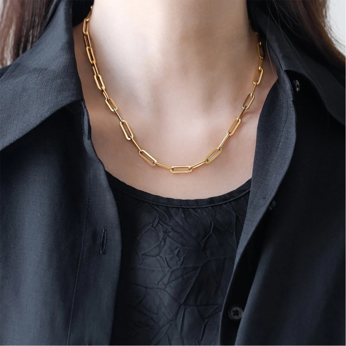 Collares con colgante de cruz dorada para mujer, joyas cristianas de acero inoxidable, regalo de collar de cadena larga